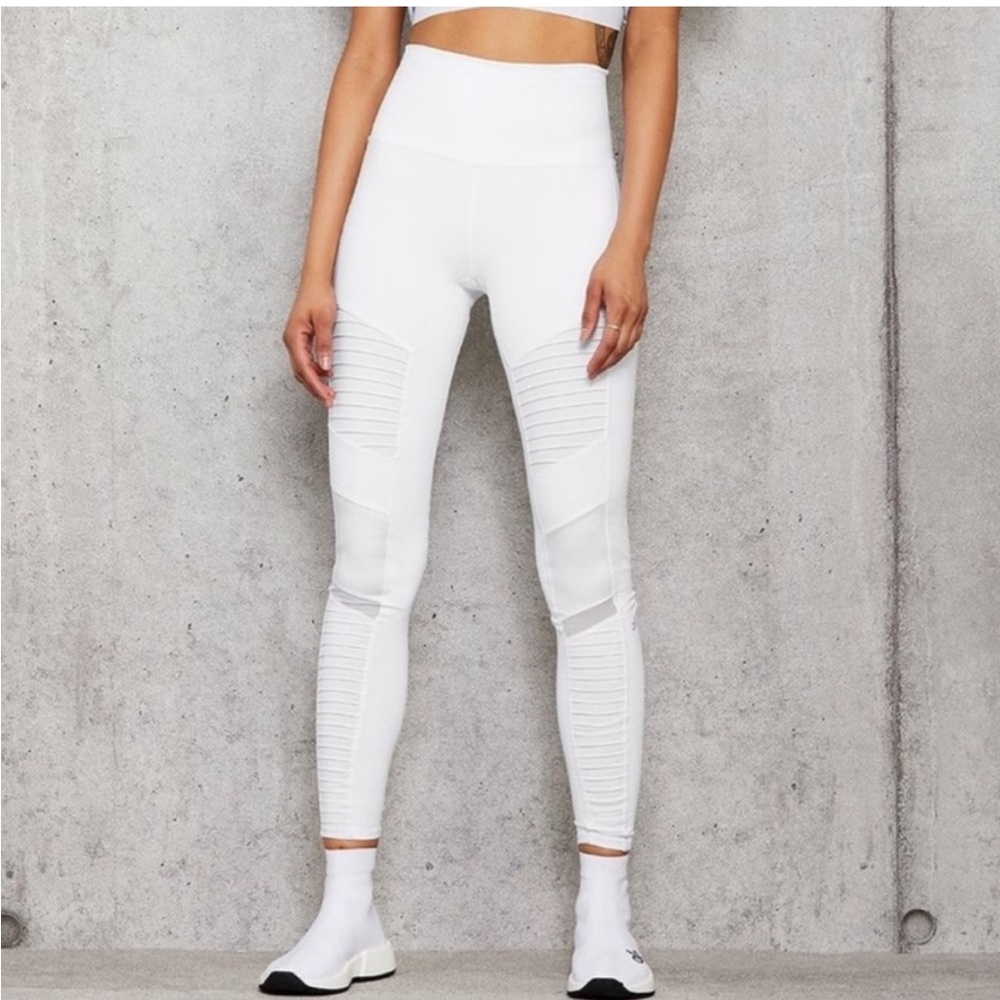 Alo 7/8 moto leggings White